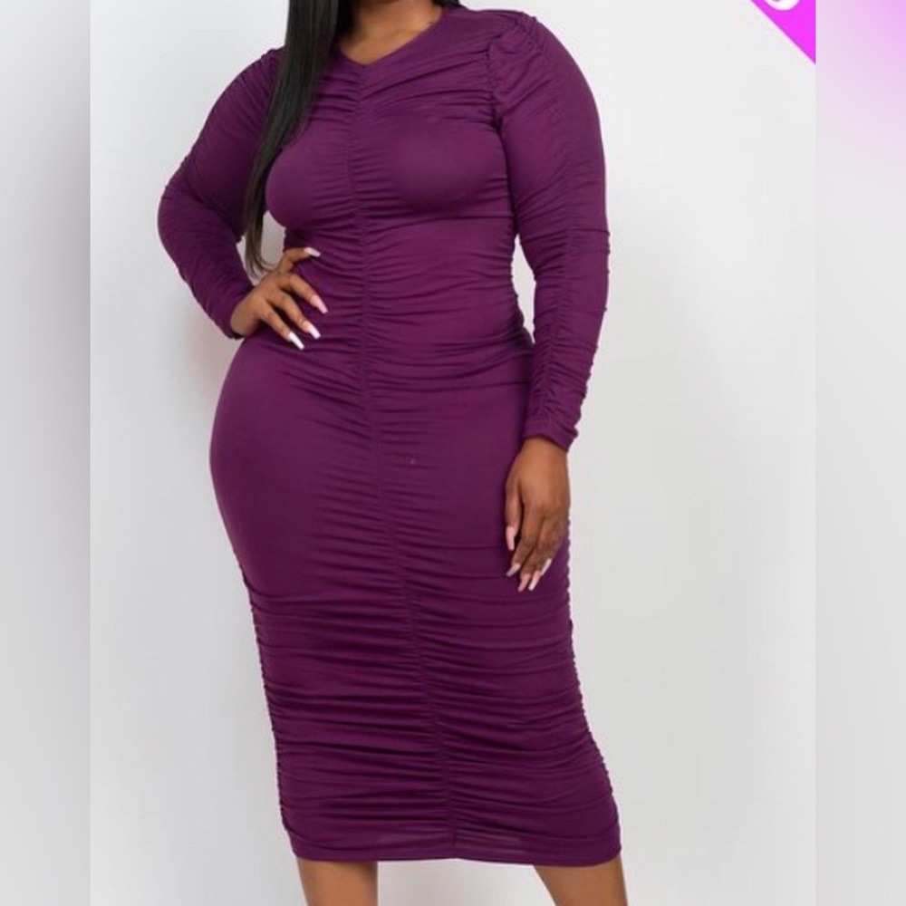 Purple plus size dress, 2X and 3X